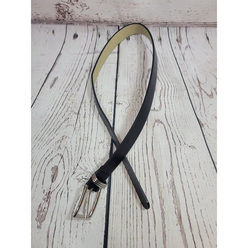Classic Casual Dress Women's Black‎ Faux Leather Designer Fashion Belt Size S/M